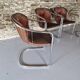 Set of 4 Armchairs, Chrome-Plated Metal – 1970