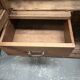 small oak display cabinet, 3 drawers