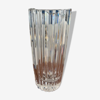 vintage vertical line crystal vase / straight chiseled crystal vase crystal decoration