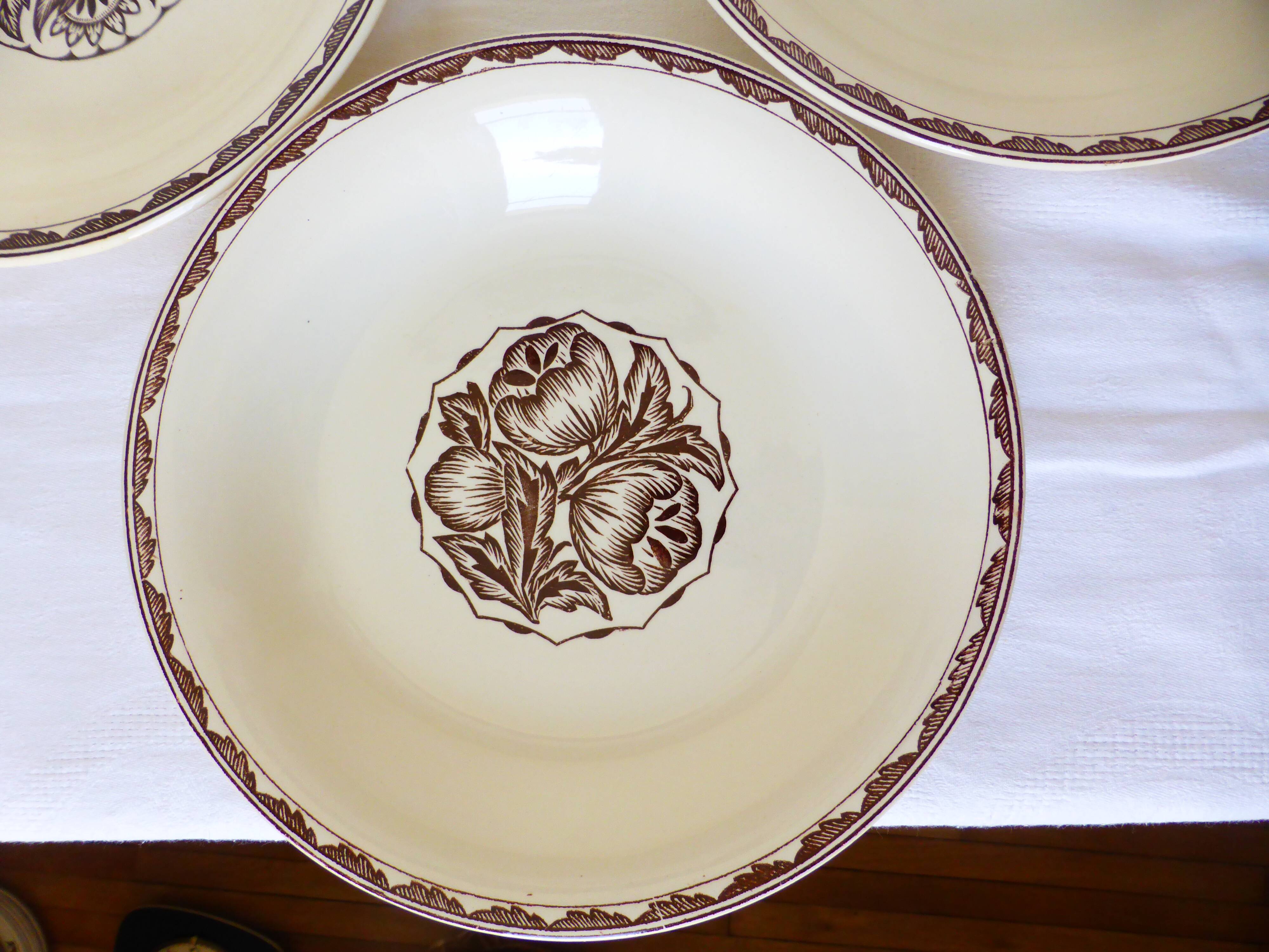 3 assiettes creuses de Sarreguemines modèle Argonne 210752
