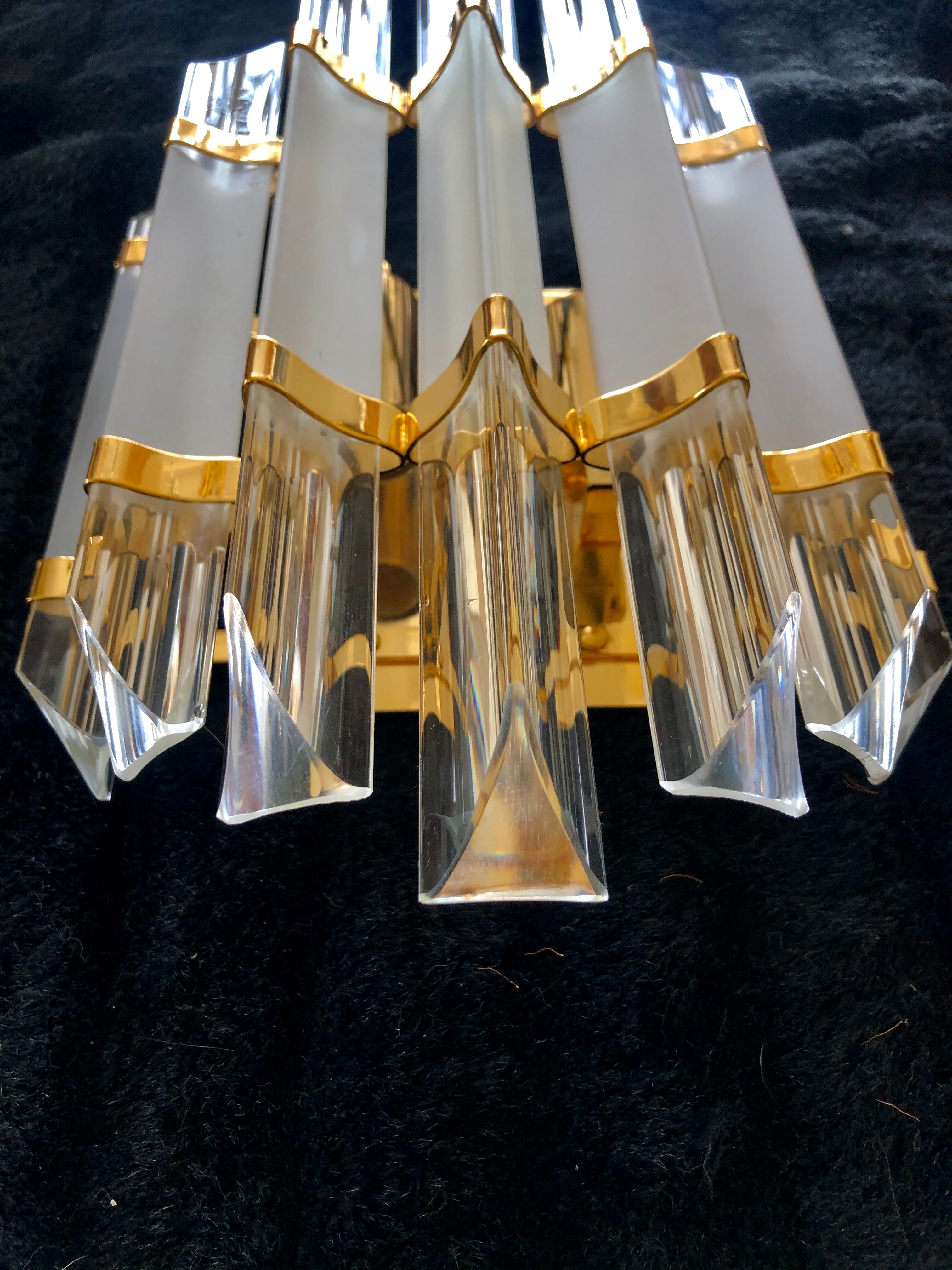 Venini sconce with gilding and finish frost glass