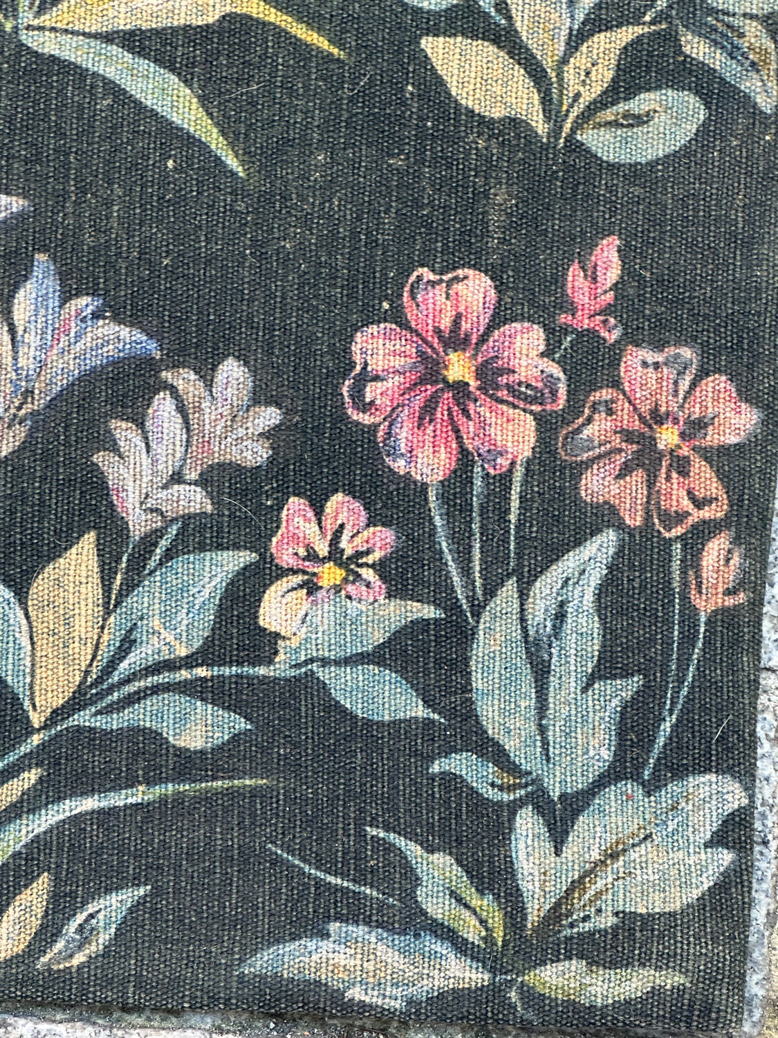 Vintage tapestry hand-screen printed in France