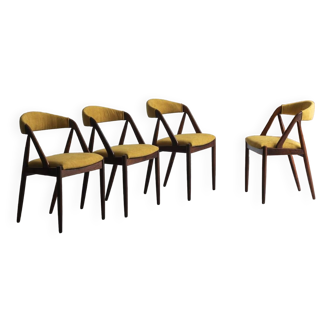 Ensemble de 4 chaises à repas "Modèle 31" par Kai Kristiansen, Danemark, 1960