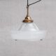 Glass and Brass Holophane Antique Pendant Light