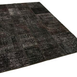 Hand-knotted oriental vintage 171 cm x 237 cm brown patchwork carpet