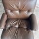 Vintage Scandinavian swivel lounge chair in leather, 1970s