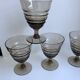 Set of 4 glasses in smoked glass 70s