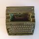 Japy advertising ashtray in olive green / vintage ceramic 50s-60s