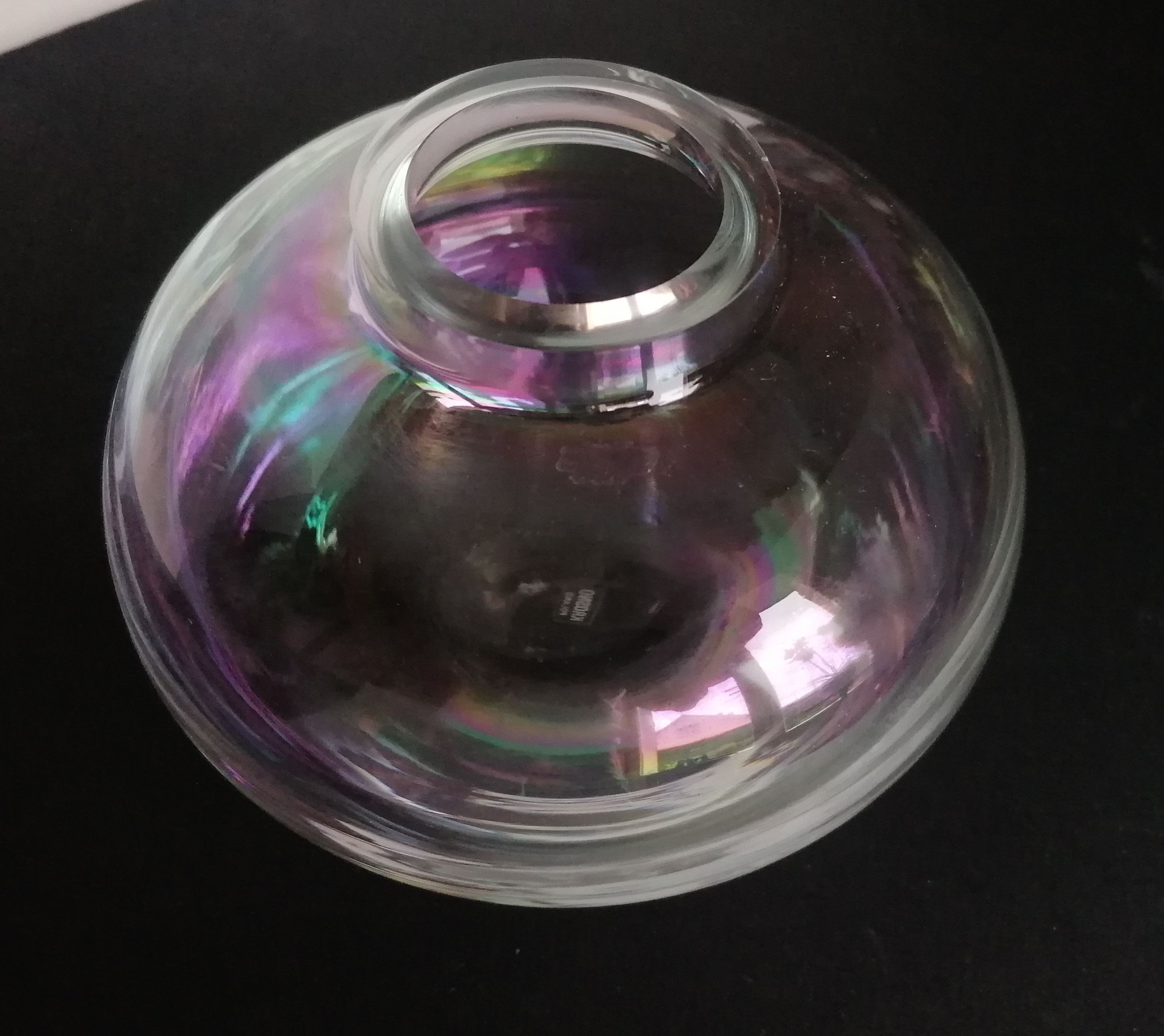 Vase ball in iridescent glass Krosno crystallerie