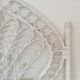 Peacock rattan headboard painted white