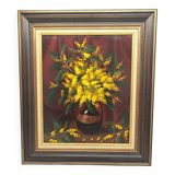 Still life with bouquet of mimosa by Florent Sichet