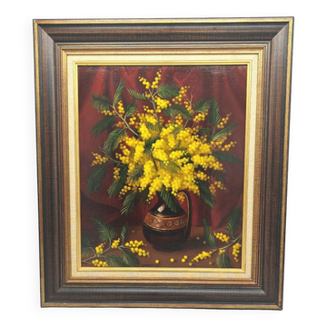 Nature morte au bouquet de mimosa de Florent Sichet