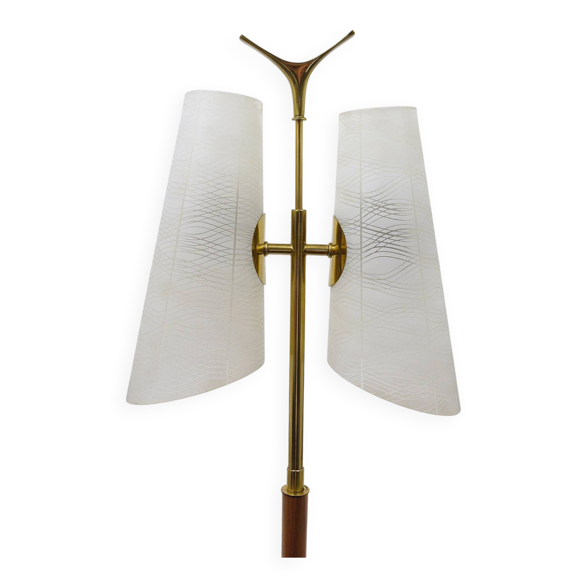 Mid-century brass floor lamp by Rupert Nikoll, Austria, 1950s.