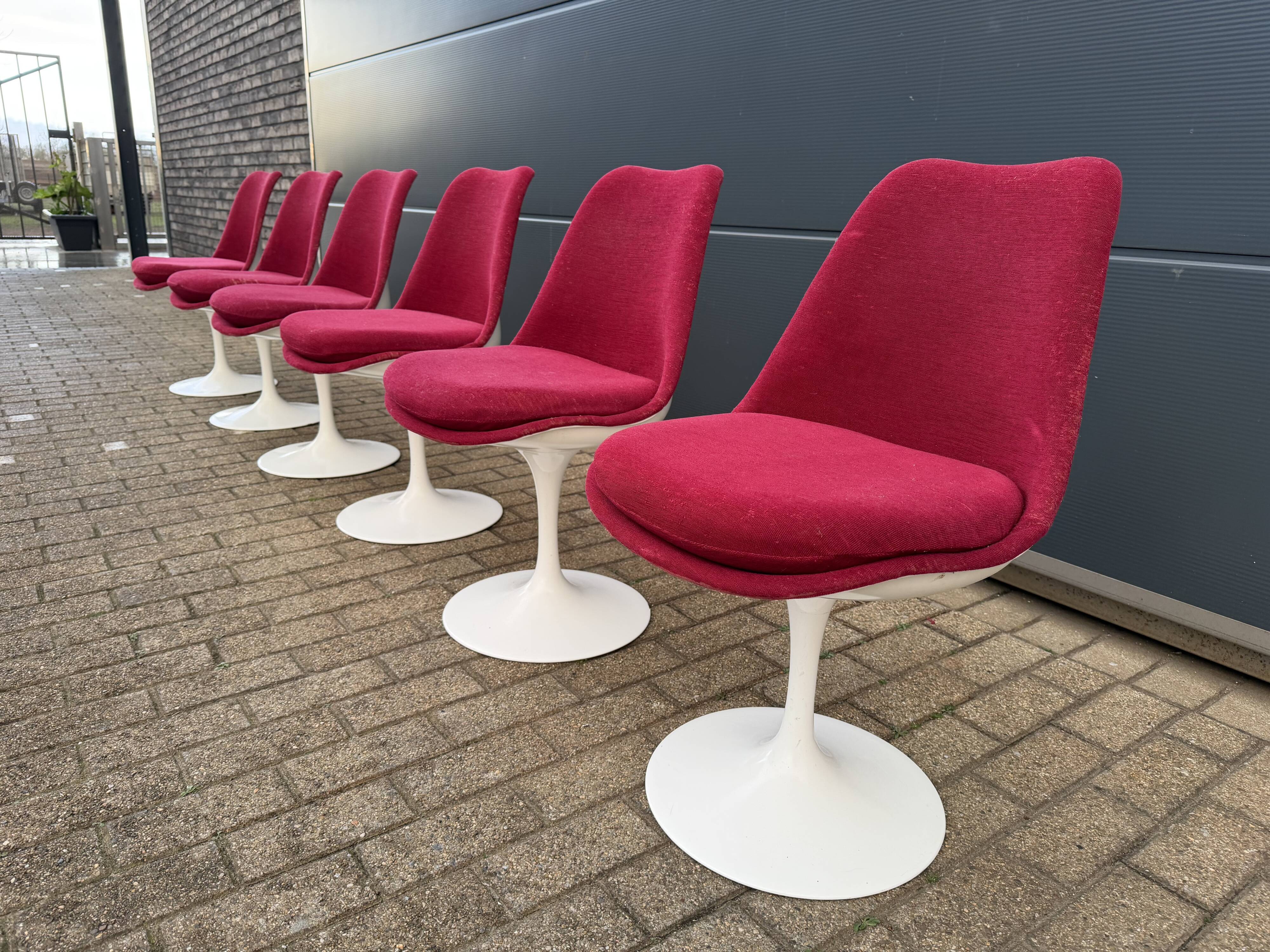 6 original vintage Knoll Tulip chairs by Eero Saarinen