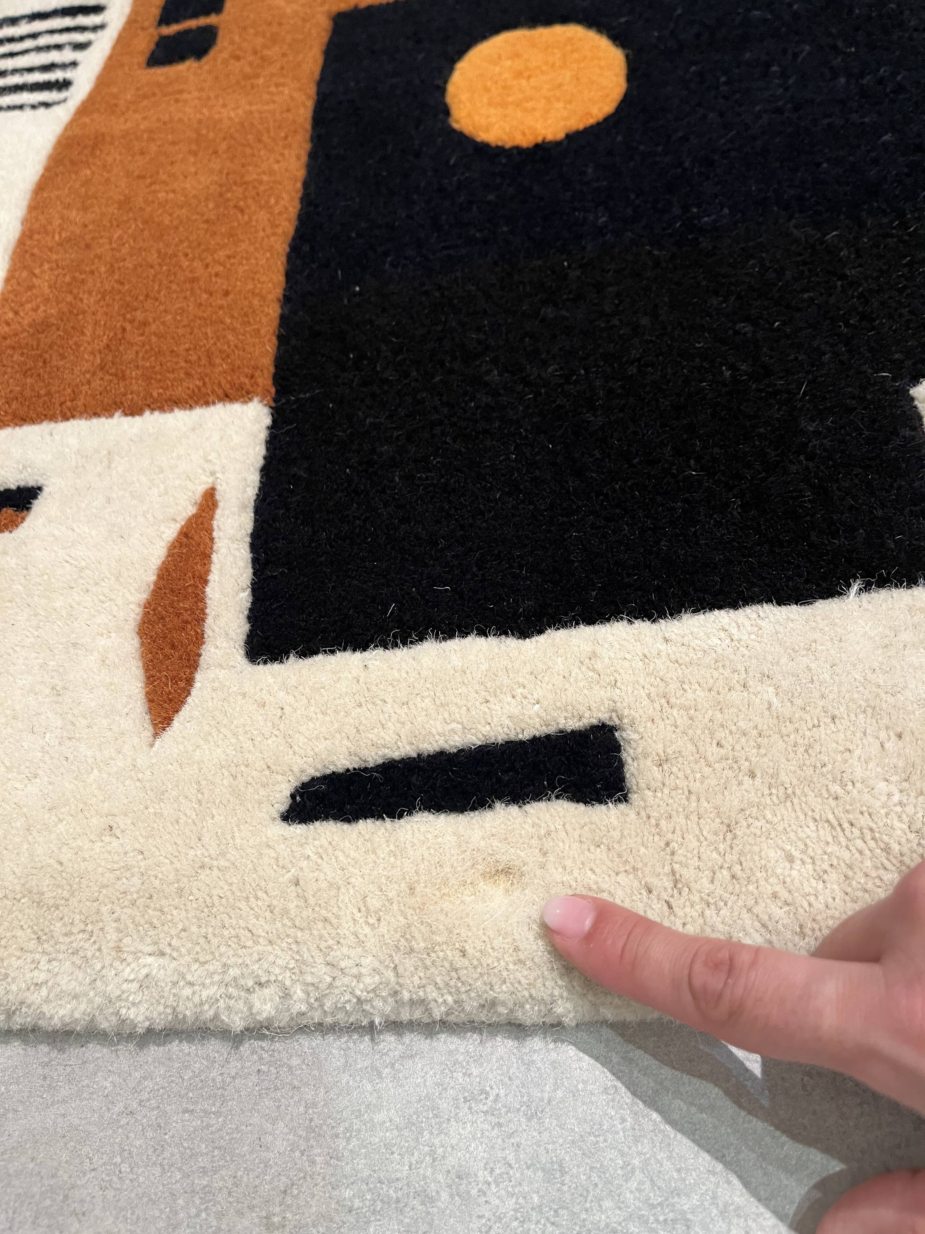 2 tapis moderne tuftés main, 1960