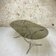 Smoked glass oval table from the 1970s.
