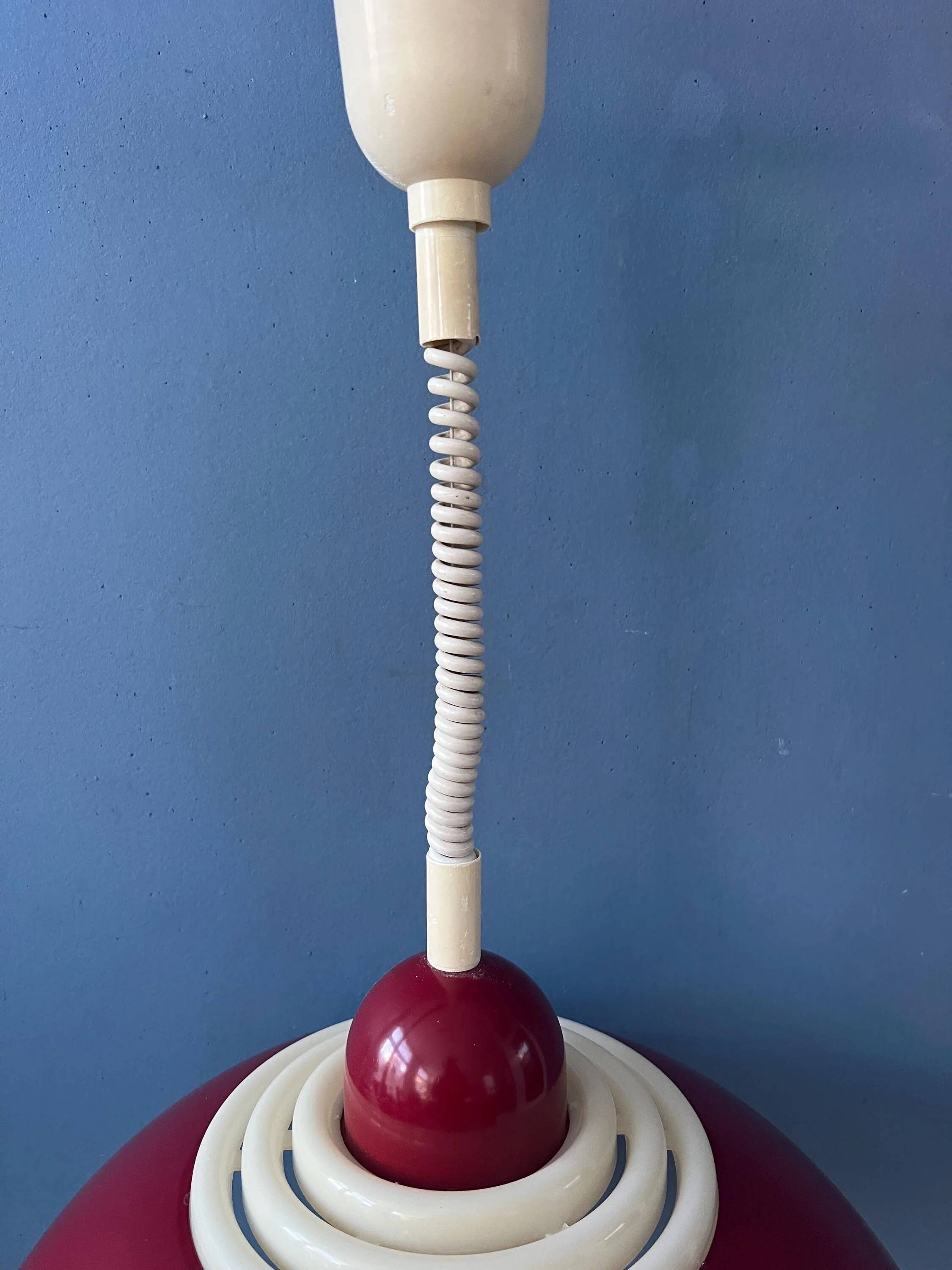 Red Scandinavian suspension lamp Space Age by Knud Christensen