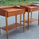 Set of 2 Danish teak and oak bedside tables attributed to Børge Mogensen, 1958