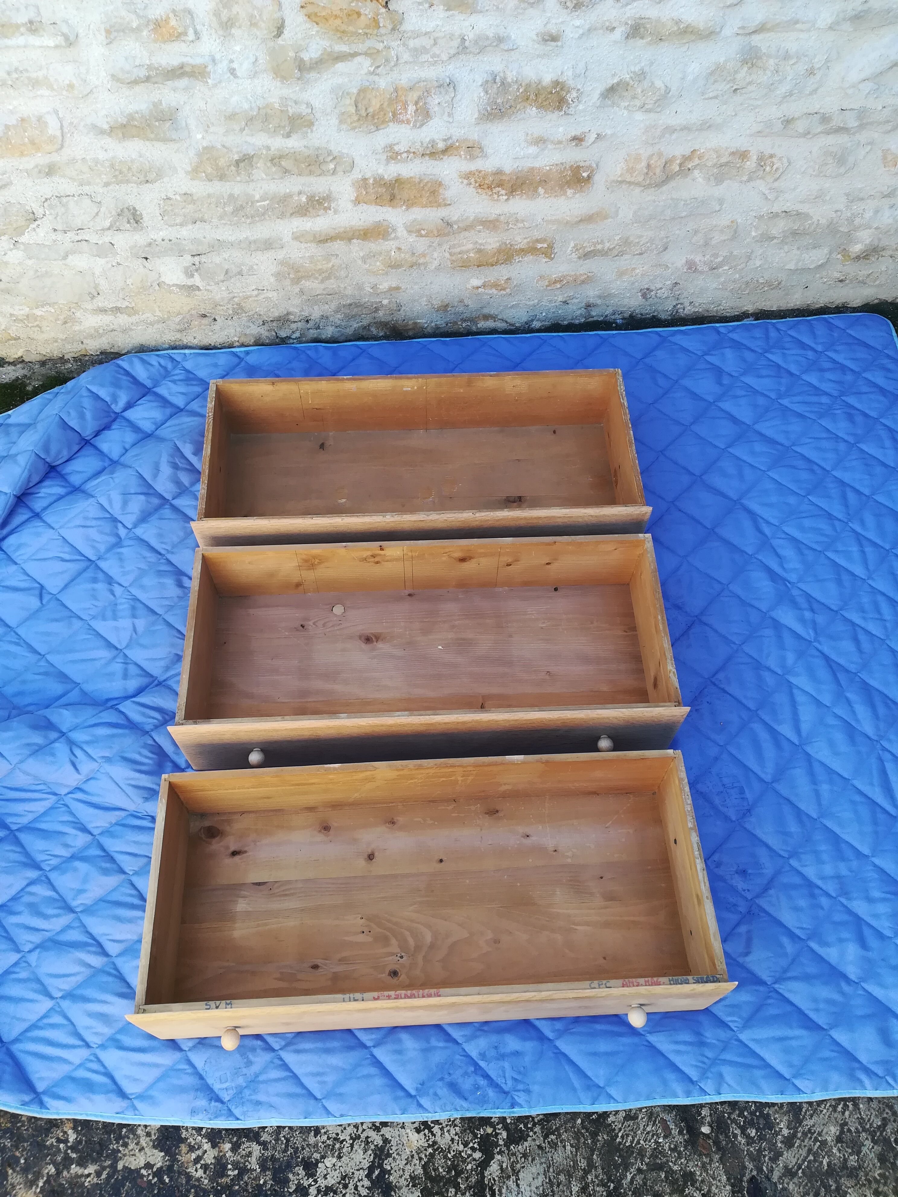 Vintage raw oak chest of drawers