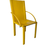 Fauteuil Coral en cuir jaune Matteo Grassi année 70