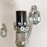 Pair of vintage silver fish wall lights