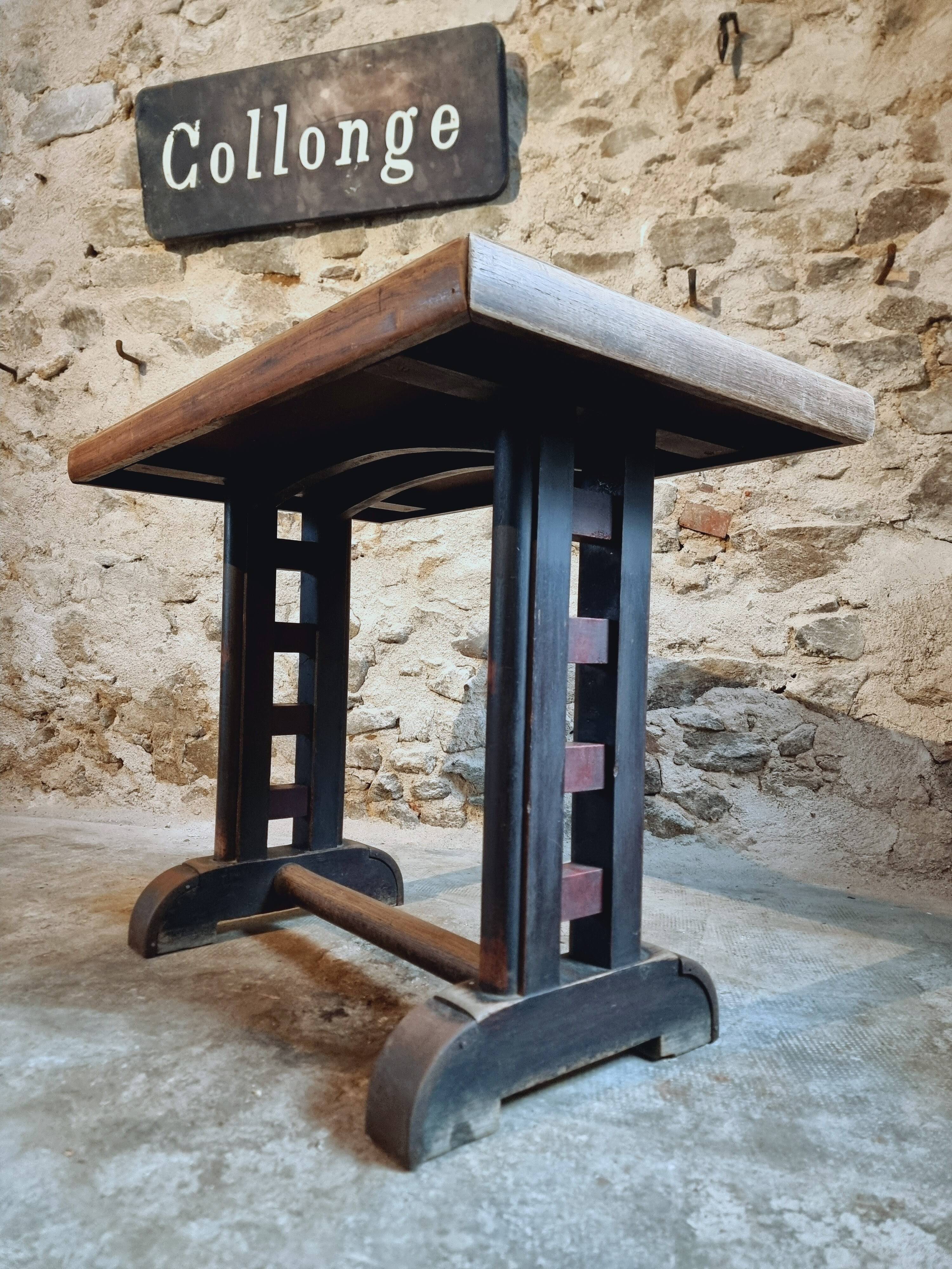 Antique oak bistro table – France, 1920s