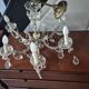 vintage 1960s glass and brass pendant chandelier with pendants
