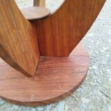 Pedestal table art deco round wood coffee table
