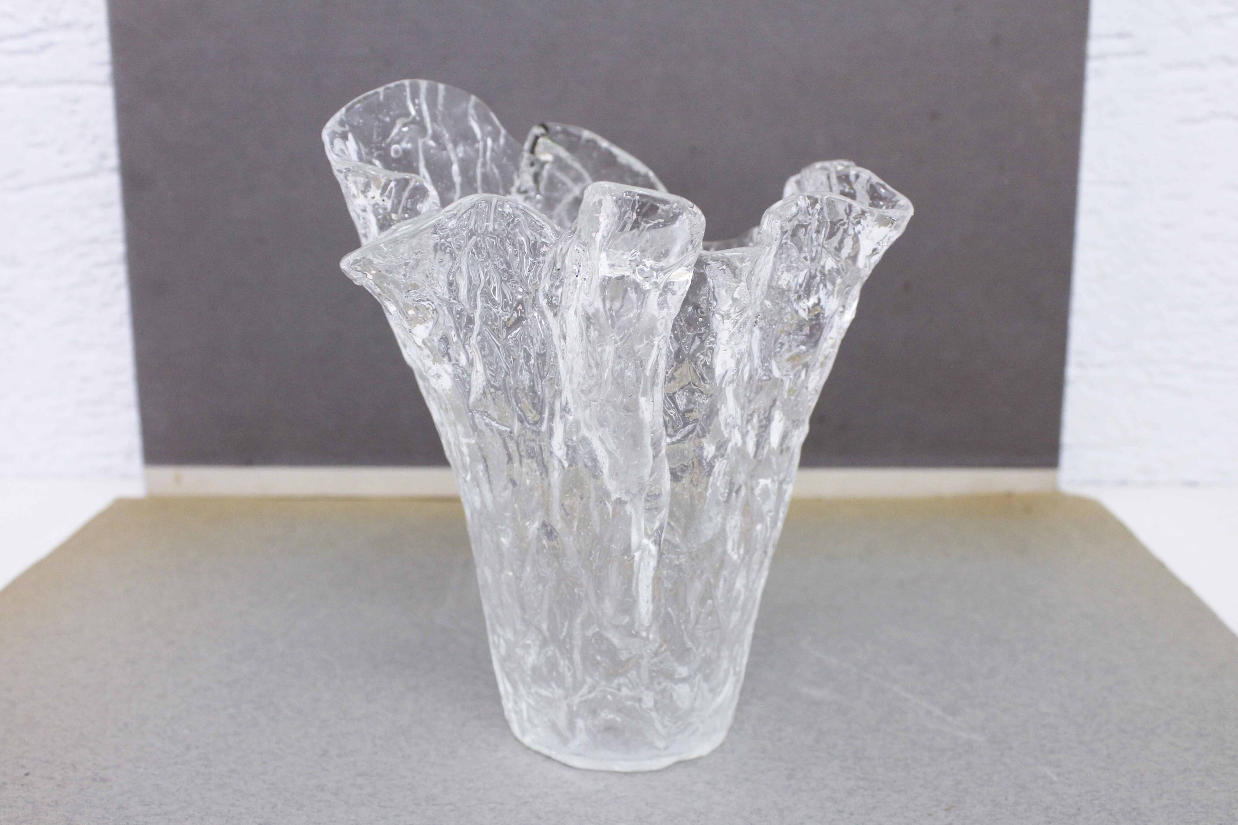 Folded glass vase 1970