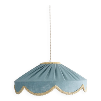 Suspension in a solid floral shape Cosette "mineral blue"