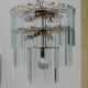 Large chandelier, 46 hanging beveled glass plates