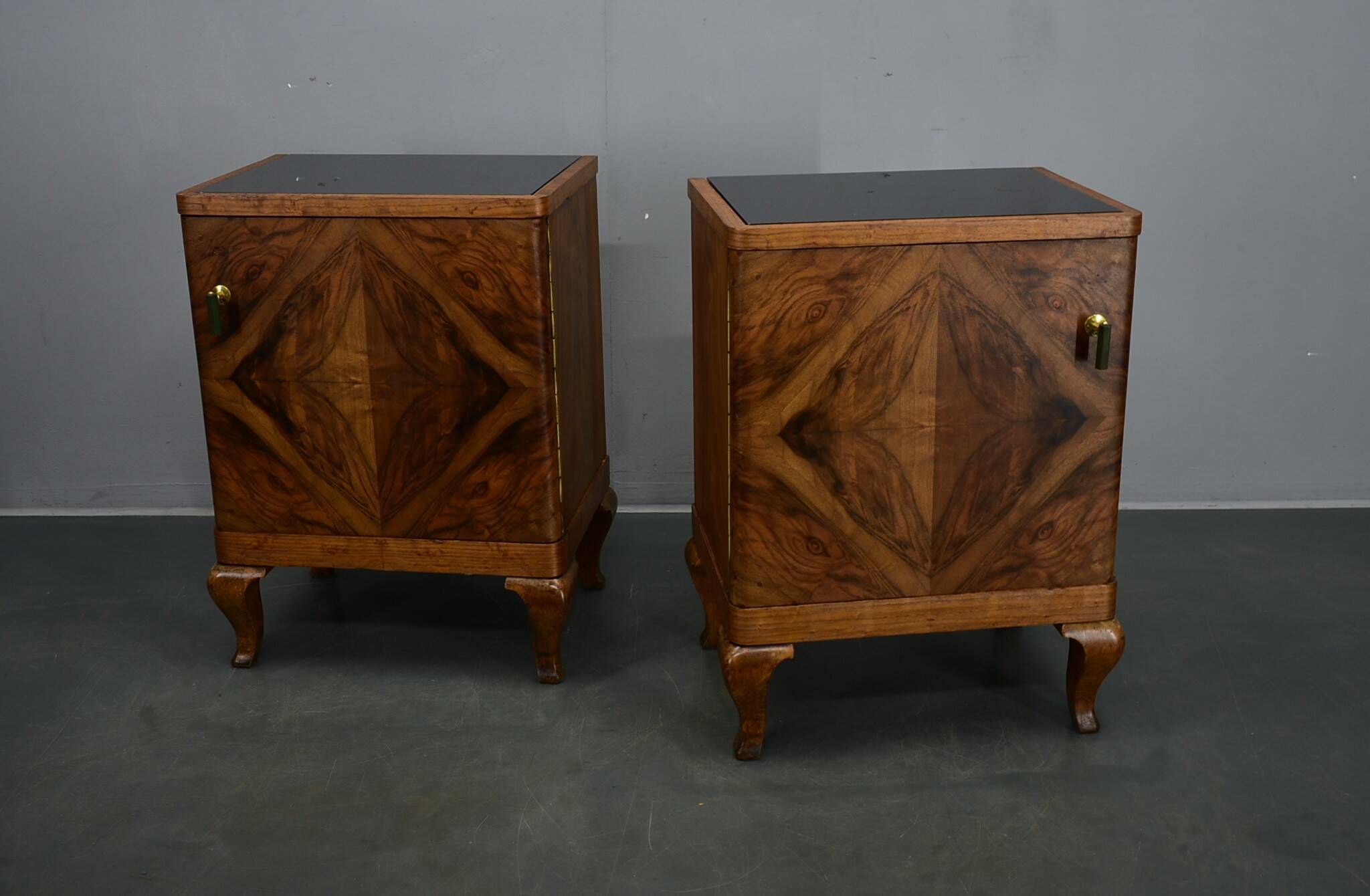 1932s pair of art deco bedside tables, Czechoslovakia