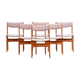 Set of 6 Scandinavian chairs vintage solid teak and wool 1960
