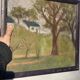 Paysage au pastel cadre bois