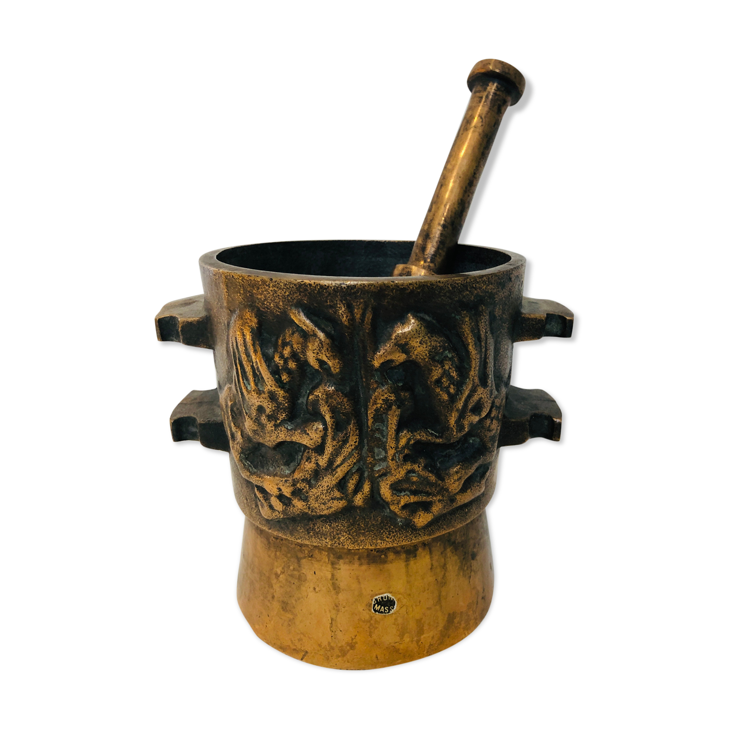 Mortar and solid bronze pestle, 1930