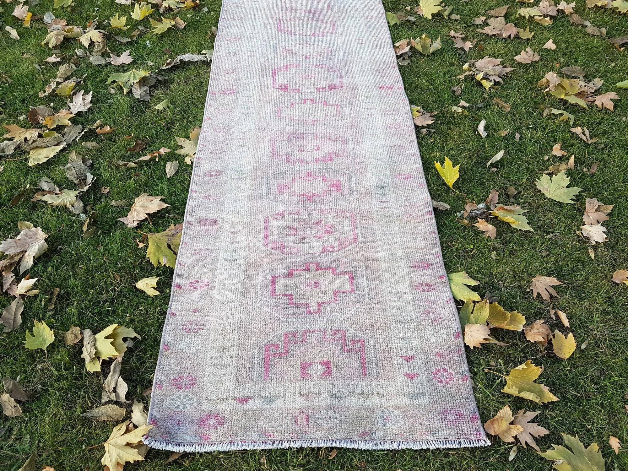 Vintage Turkish hallway rug 82x400 cm