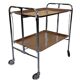 1960s 1970s Serving Cart Dinette Side Table Space Age Design Chrome Brown
