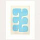 Abstract painting 30x40cm framed "era" light blue signed Eawy