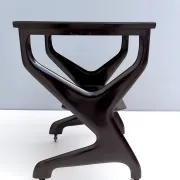 Vintage Black Ebonized Beech Serving Cart in the Style of Ico Parisi, Italy