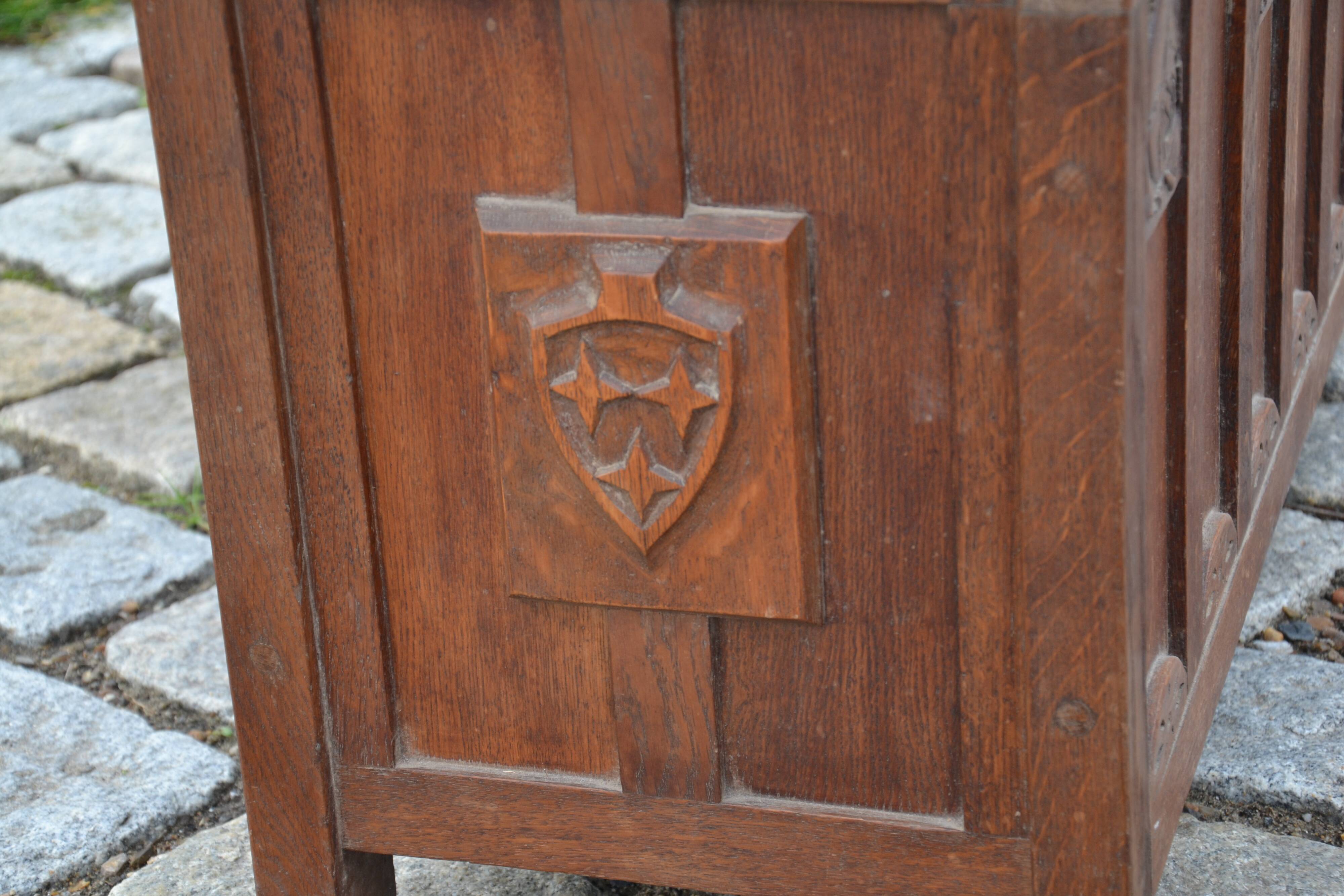 carved wooden chest bench