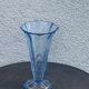Blue molded glass vase in art deco relief