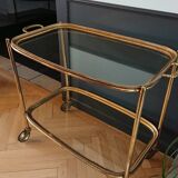 Brass dessert and glass 2 trays