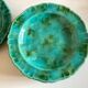 Set of 6 plates in glazed earth with godrons 1960