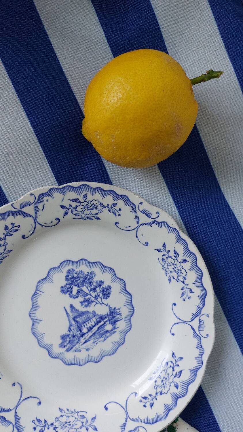 Assiette à dessert Digoin Bernadette bleu