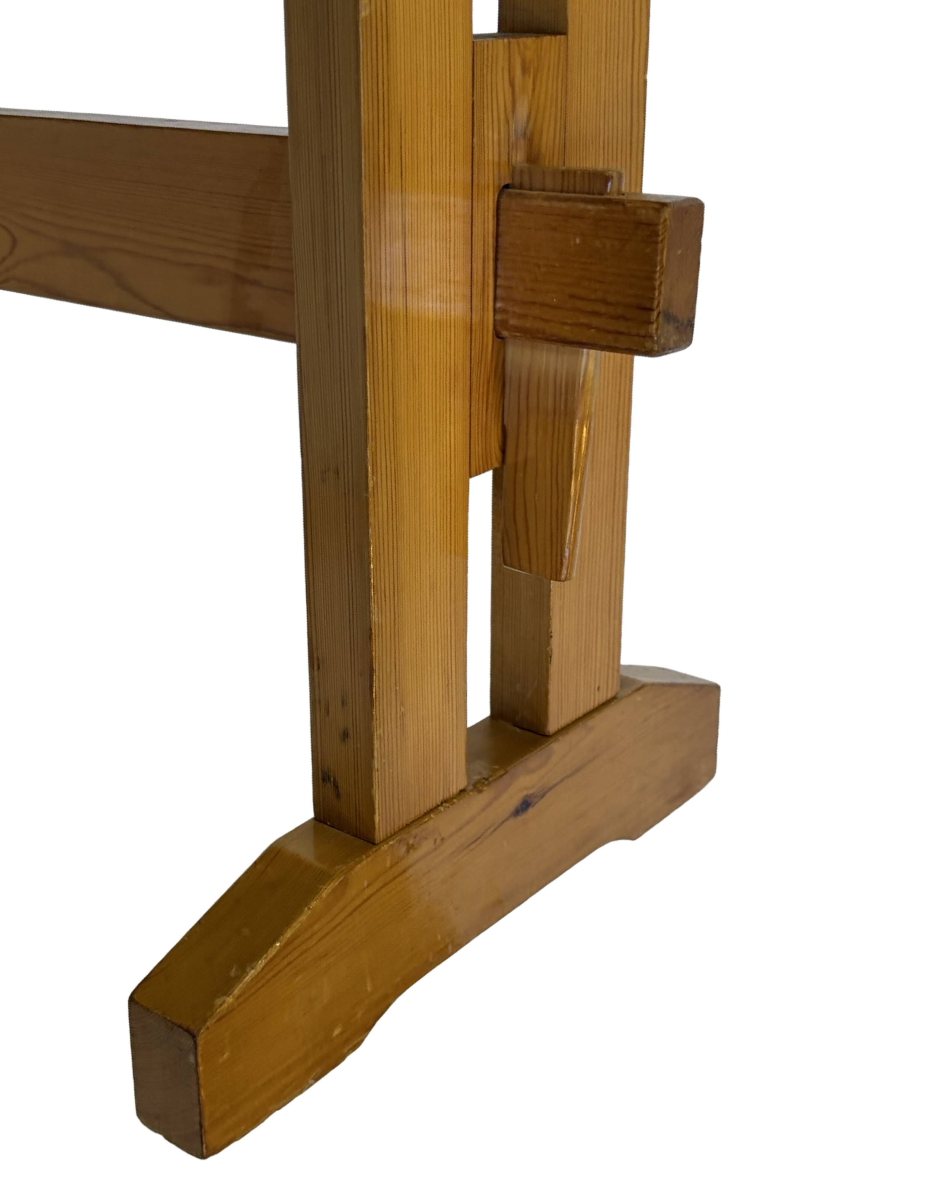 Vintage Scandinavian modern pinewood bench from the 1960's