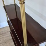 Grande étagère murale en acajou et laiton / années 60