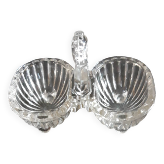 vintage Salière poivrière en verre transparent