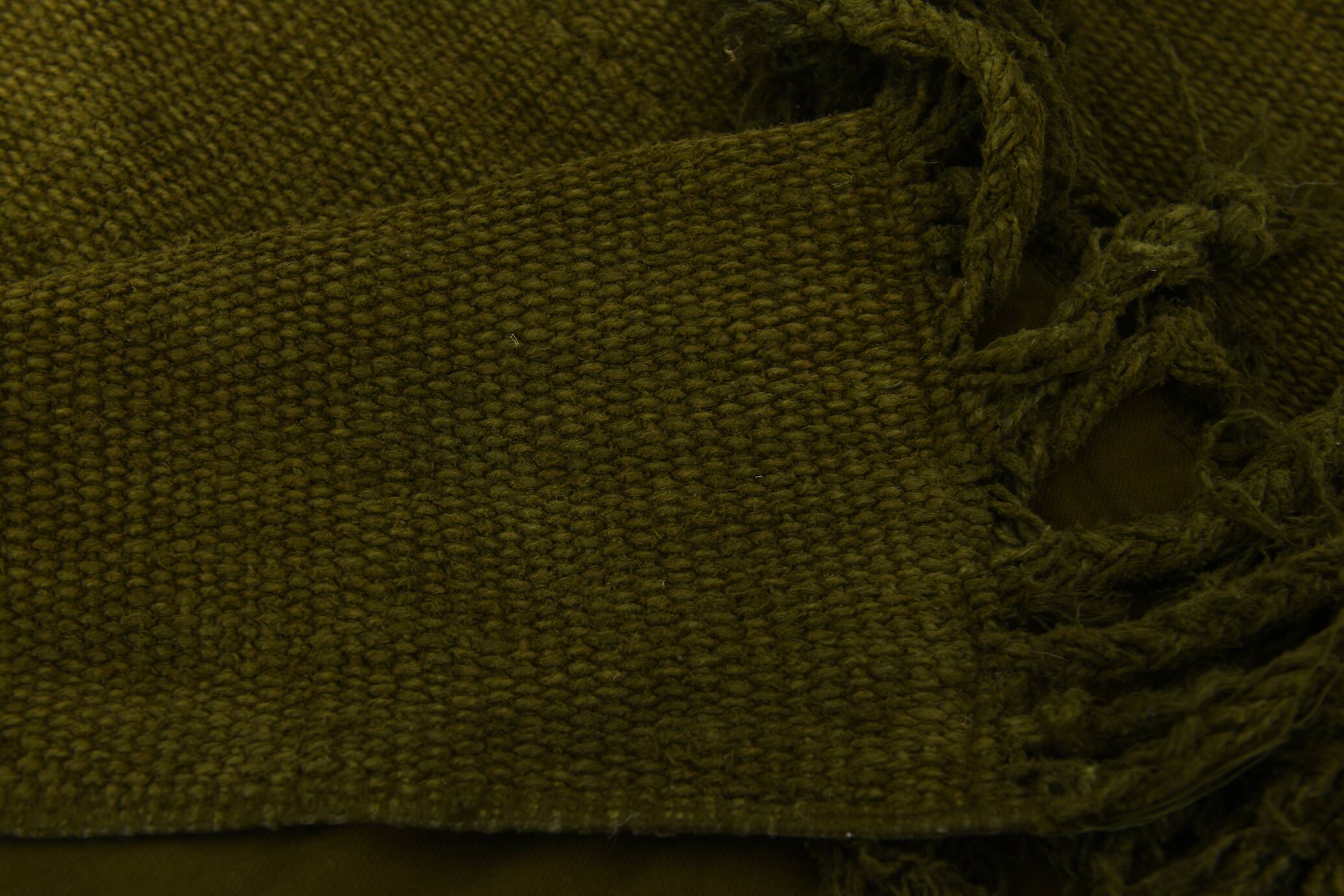 4x6 Army Green Vintage Kilim Rug, 114x184Cm