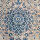 Tapis Persan Vintage Tissé Main, Motif Floral, Laine Beige & Bleu,301x414Cm
