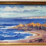 Léo Ayotte (1909-1976) Oil on canvas cardboard "Near Métis in Gaspésie, Canada" 1972